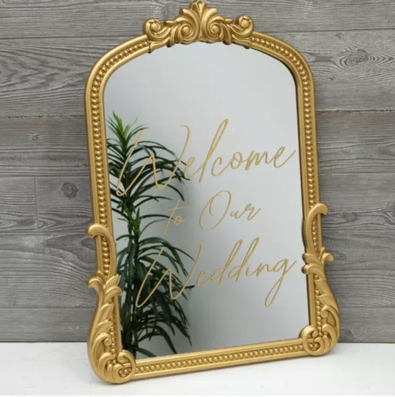 Large Welcome to our Wedding mirror sign