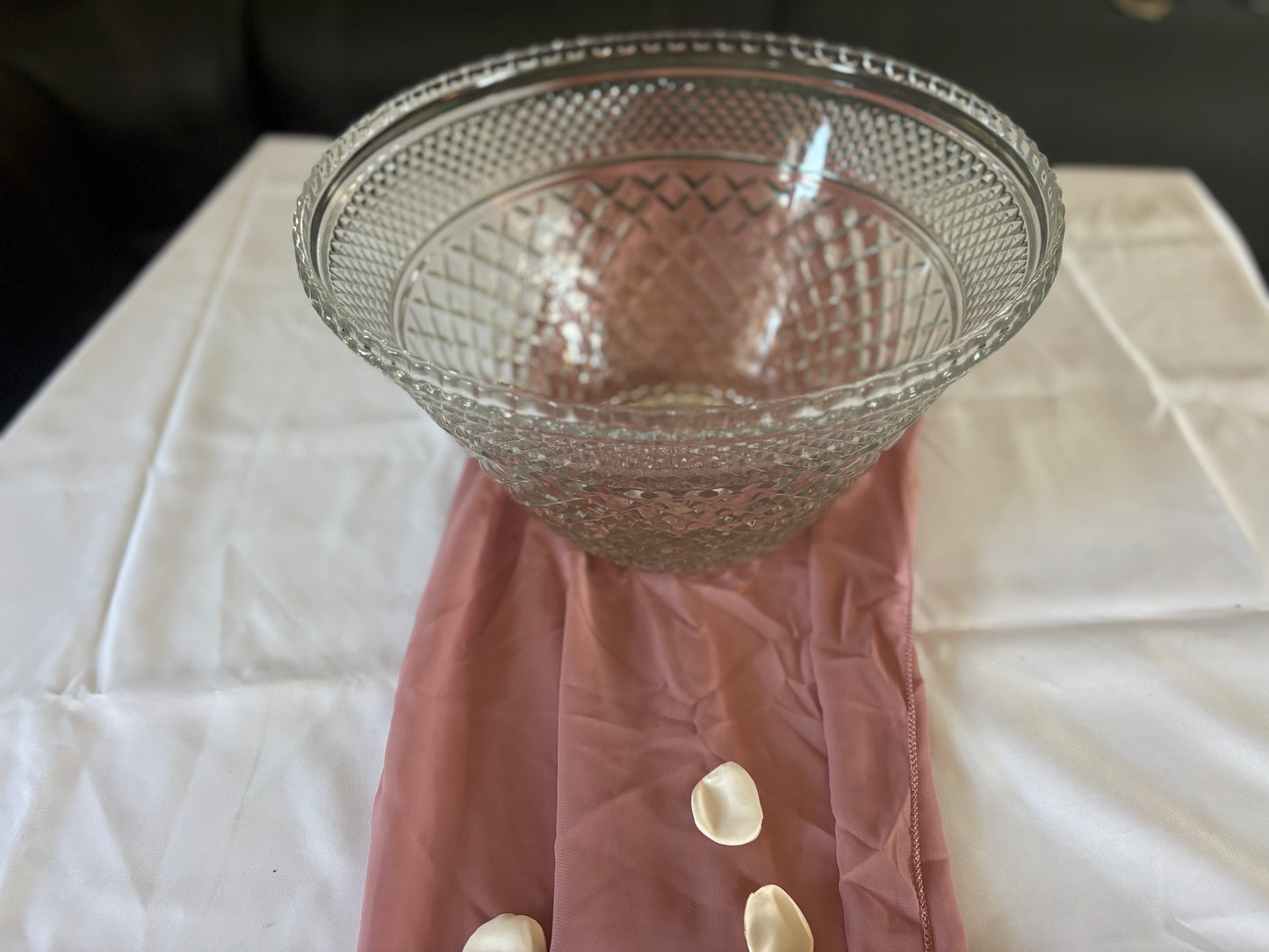Glass Embossed Punch Bowl