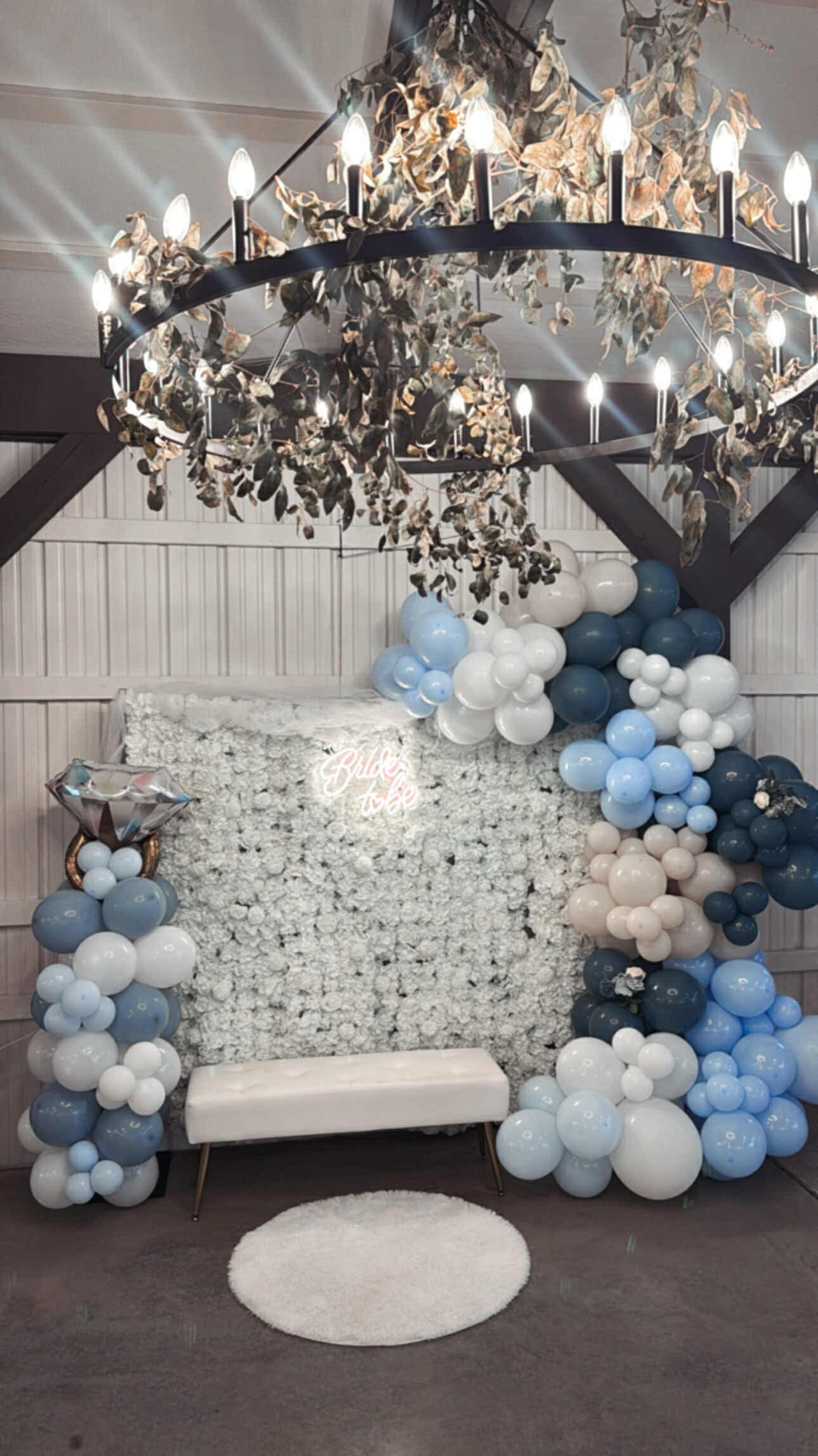 Large Backdrop w/cover, balloons, flowers