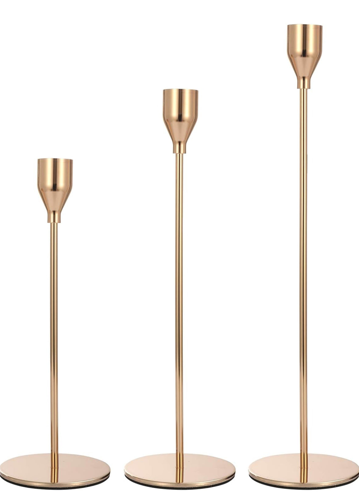 Set of 6 Gold Candlestick Holders