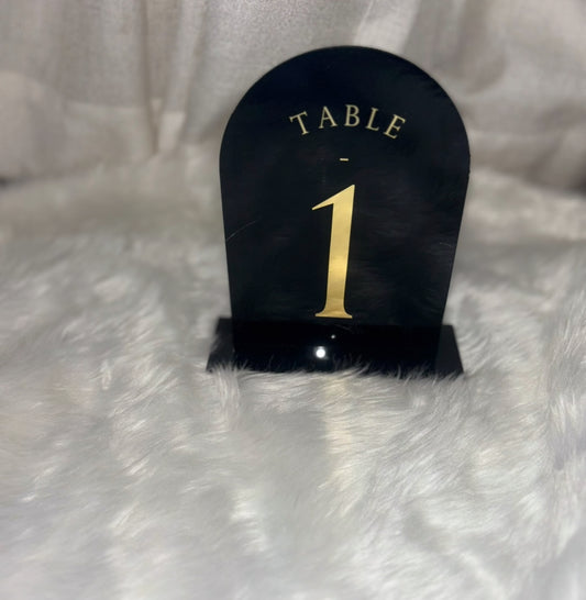 Arch Wedding Table Numbers with Stands