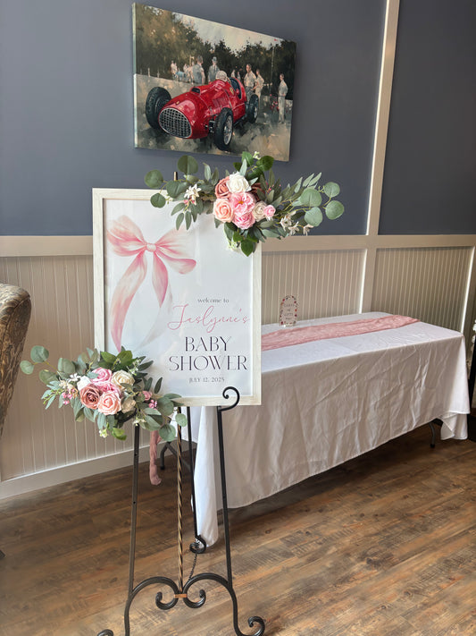 Custom 18x24 Sign w/Easel & Flowers
