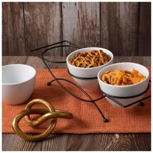 Appetizer Serving Bowls With Rack