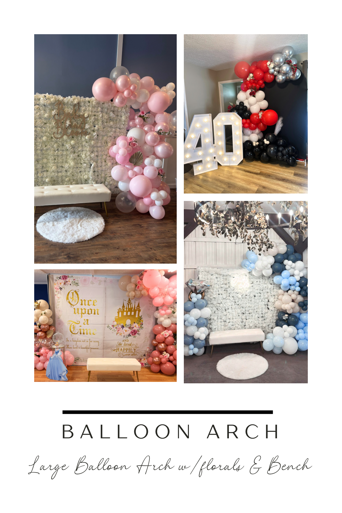 Large Backdrop w/cover, balloons, flowers